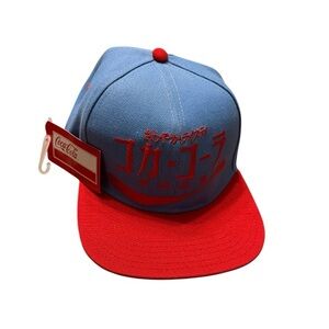Coca Cola Snapback Hat Japanese Katakana Blue Red Cap Collectable NWT